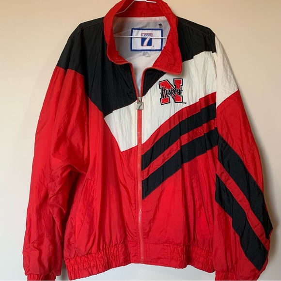 Nebraska Cornhuskers vintage 7 Logo windbreaker coat - Picture 1 of 4